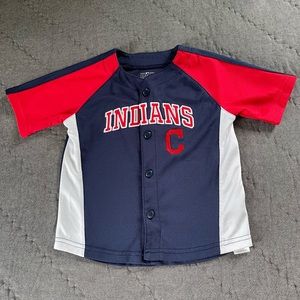 Toddler Cleveland Indians button jersey shirt